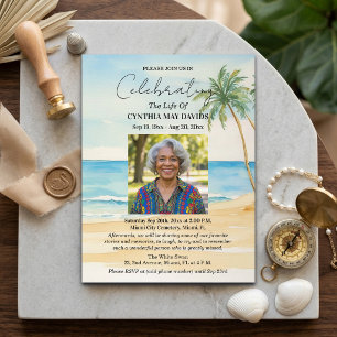 Beach Palm Trees Celebration Of Life Photo Postcard