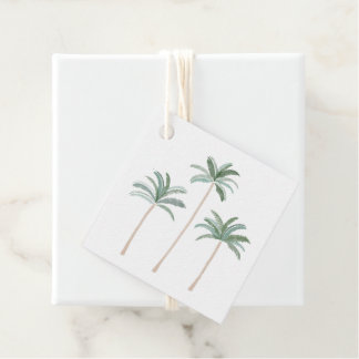 Beach Palm Trees Favor Tags