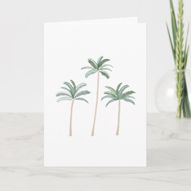Beach Palm Trees Greeting Card (Front)