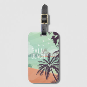 Beach Palm Trees in Soft Colors Luggage Tag