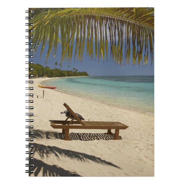 Beach, palm trees & lounger notebook (Front)