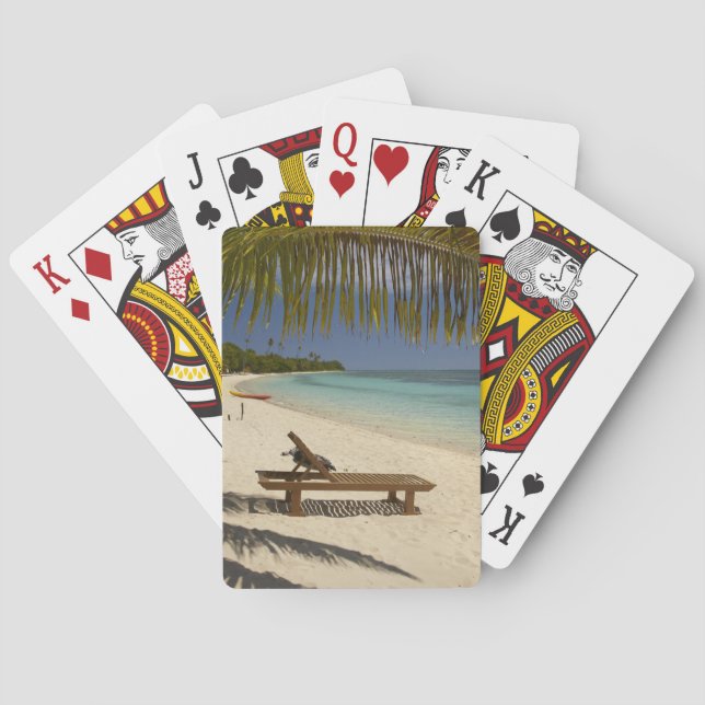 Beach, palm trees & lounger poker cards (Back)