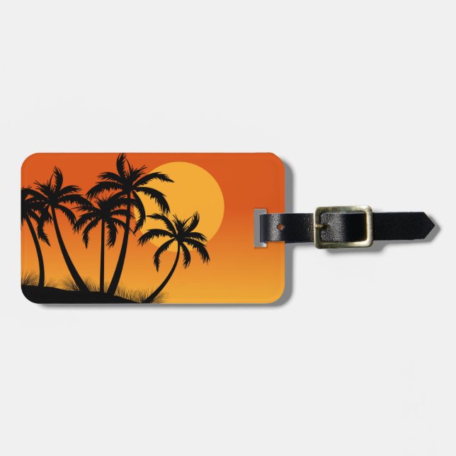Beach Palm Trees luggage tag (Front Horizontal)