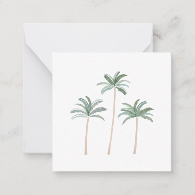 Beach Palm Trees Note Card (Front)