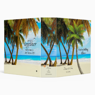 Beach, Palm Trees, Ocean 3 Ring Binder