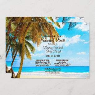 Beach, Palm Trees Ocean Destination Rehearsal Invitation