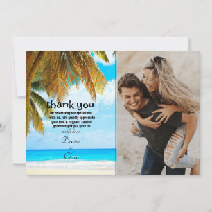 Beach Palm Trees Ocean Destination Thank You Card