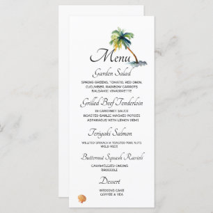 Beach, Palm Trees, Ocean Wedding Menu