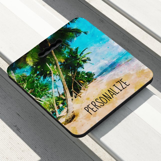 Beach Palm Trees Stadium Seat Cushion (In Situ)