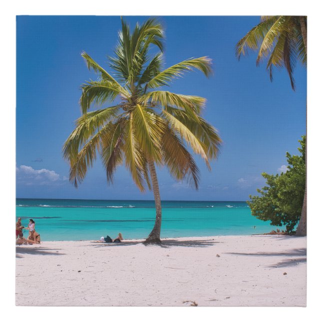 Beach Palm Trees Summer  Vacation  Faux Canvas Print (Front)