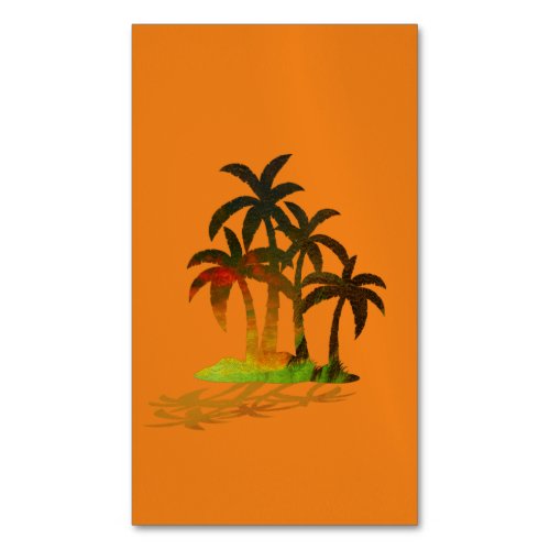 Beach Palm Trees Sunset Business Card Magnet
