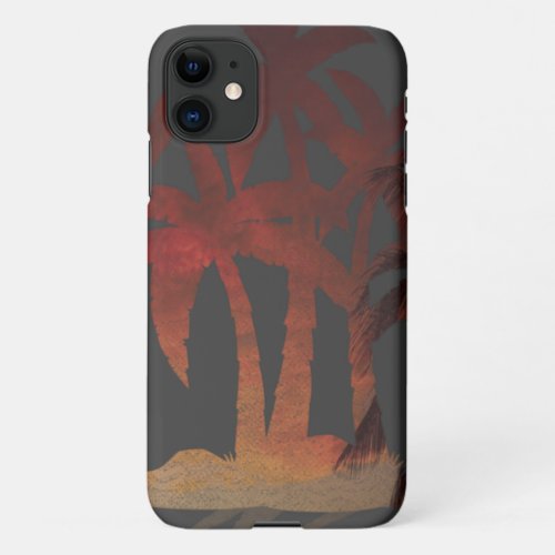 Beach Palm Trees Sunset iPhone 11 Case