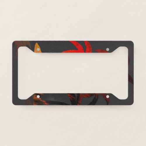 Beach Palm Trees Sunset License Plate Frame