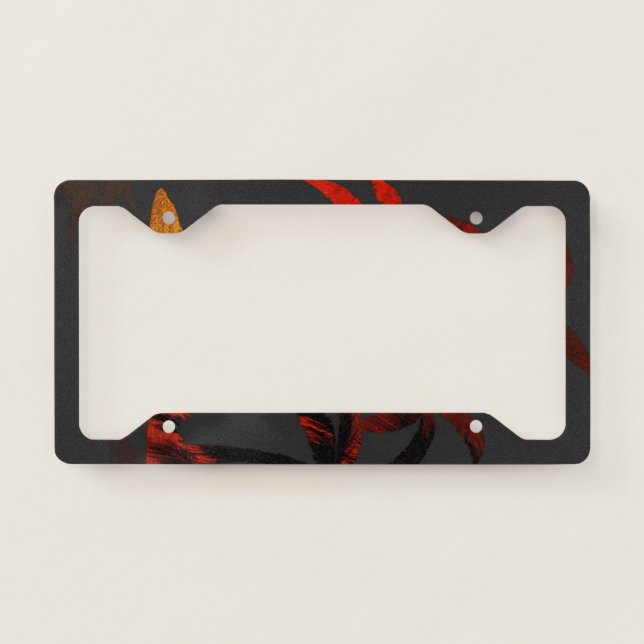 Beach Palm Trees Sunset License Plate Frame (Front)
