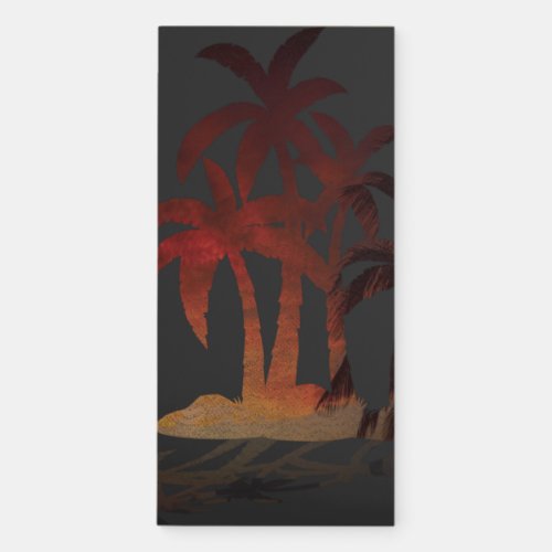 Beach Palm Trees Sunset Magnetic Notepad