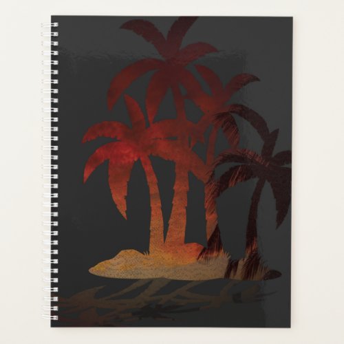 Beach Palm Trees Sunset Planner