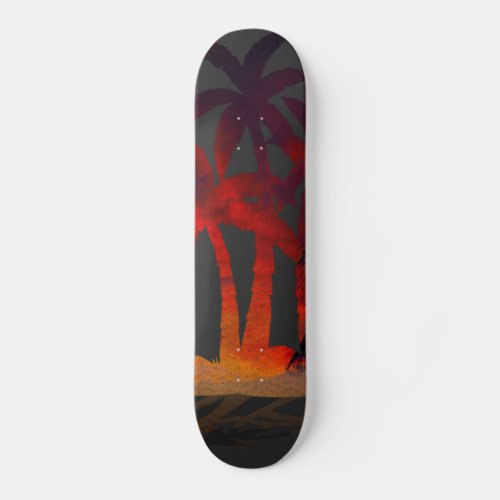 Beach Palm Trees Sunset Skateboard