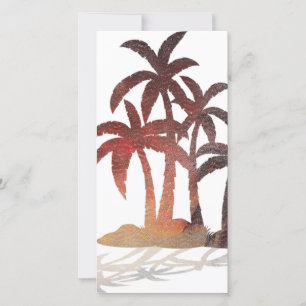 Beach Palm Trees Sunset Thank You Card