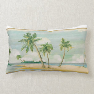 Beach Palm Trees Throw Pillow