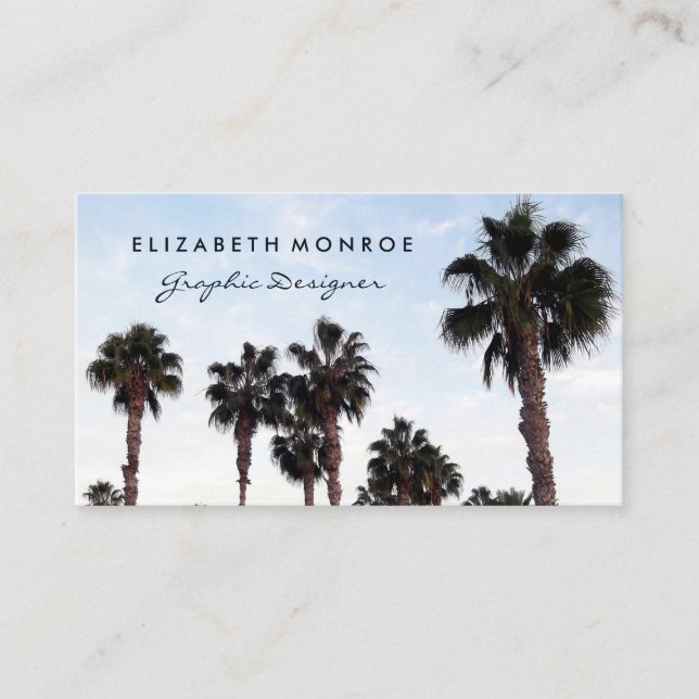 Beach Palm Trees, Travel & Tourism Business Card (Front)
