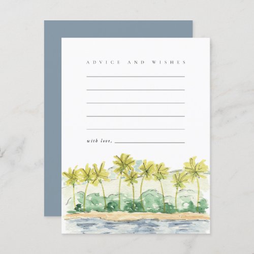 Beach Palm Trees Tropical Advice and Wishes Card