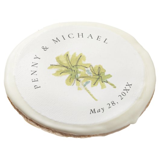 Beach Palm Trees Tropical Minimal Sugar Cookie (Angled)