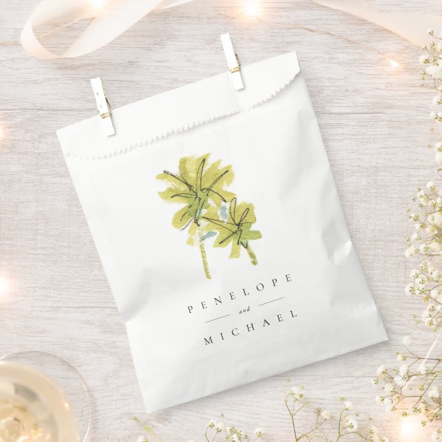Beach Palm Trees Tropical Wedding Thank You Favor Bag (Clipped)