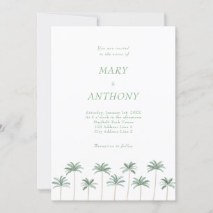 Beach Palm Trees Wedding Invitation