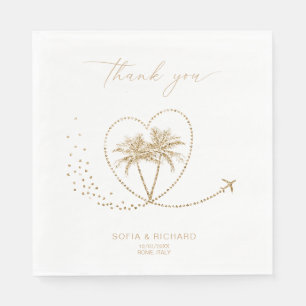 Beach Palm Wedding Destination Thank You Napkins