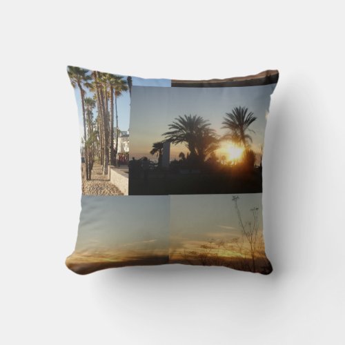 Beach Palms At Sunset Throw Pillow