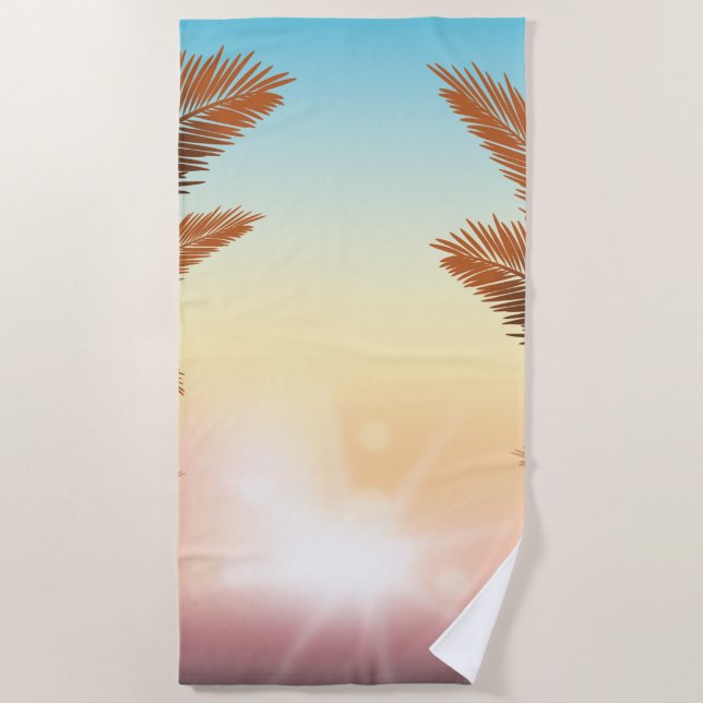 Beach Palms Sunset Towel (Front)