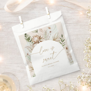 Beach pampas grass love is sweet take a treat favor bag