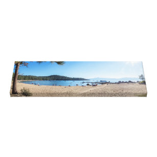 beach panorama, Lake Tahoe panorama, panoramas Canvas Print