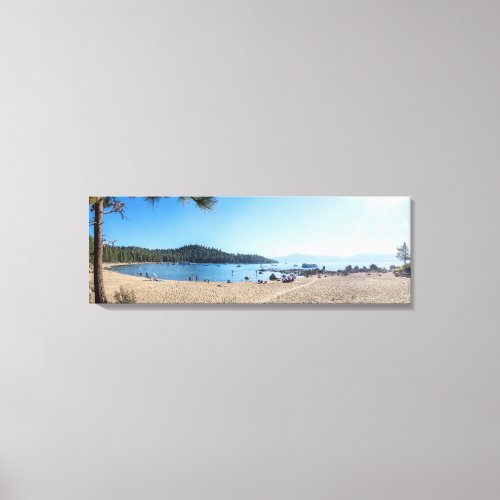 beach panorama Lake Tahoe panorama panoramas Canvas Print