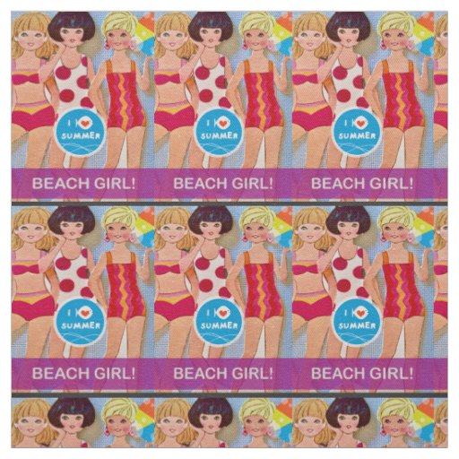 Beach Paper Doll Fabric
