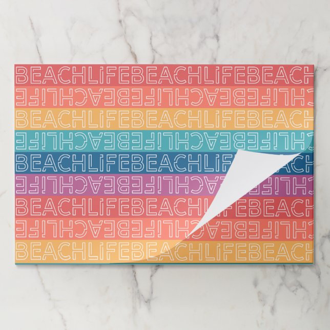 Beach Paper Placemats, Coastal Summer Table Mats (Folded)