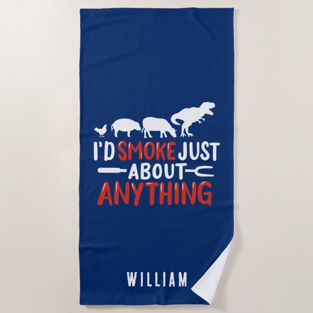 Beach Party BBQ Dad Funny Gag Custom Towel (Front)