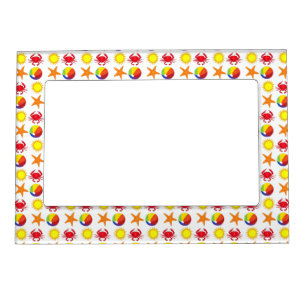 Beach Party Beachball Sun Crab Starfish Seashore Magnetic Frame