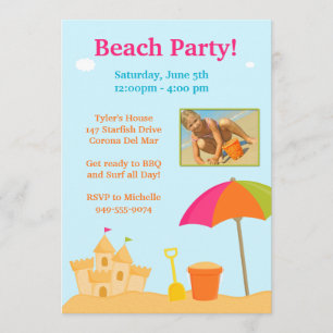 Beach Party Birthday Invitation