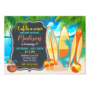 Beach Birthday Invitations Zazzle Beach Party Birthday Invitation Summer