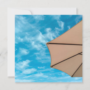 Beach party blues sun ocean umbrella pop color  invitation