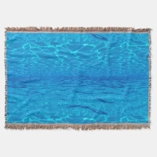 Beach party blues sun ocean water pool pop color throw blanket