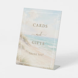 Beach party card gifts sign