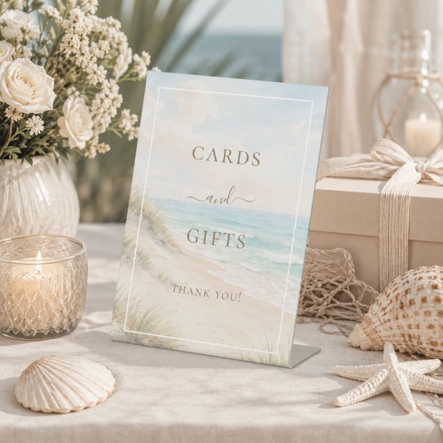 Beach party card gifts sign (Creator Uploaded)