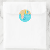 Beach party classic round sticker (Bag)