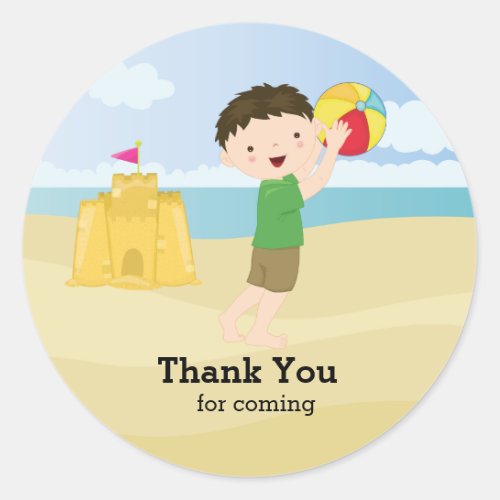 Beach Party Classic Round Sticker