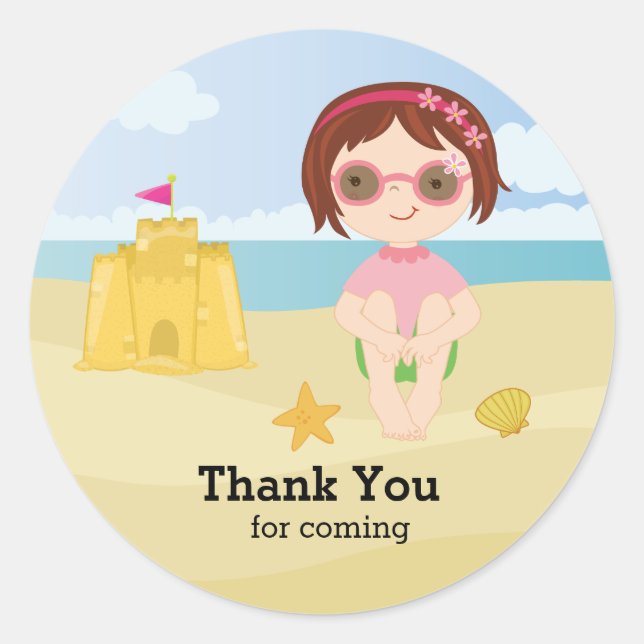 Beach Party Classic Round Sticker (Front)