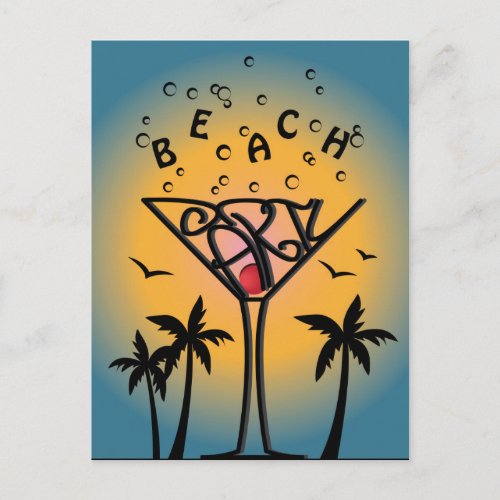 Beach Party design Invitation Postcard