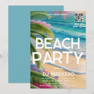 Beach Party Event Bar Tropical Club Flyer Invitation