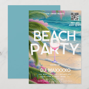 Beach Party Event Bar Tropical Club Flyer Invitation